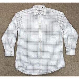 Hickey Freeman Men's Button Up Check Long‎ Sleeve Dress Shirt Size 16-34